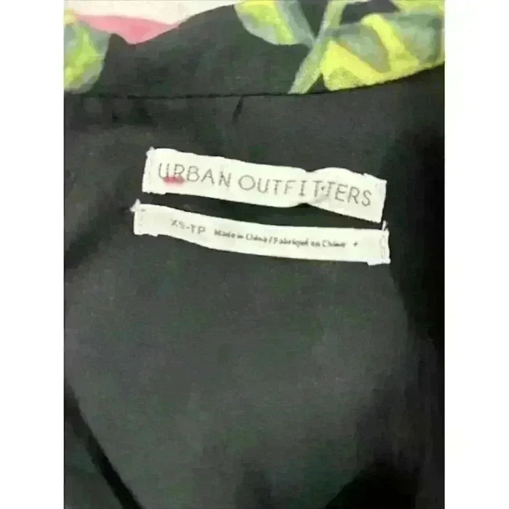 Urban Outfitters Black Floral Button Romantic Croquet Mini Dress Women's Size XS - Picture 6 of 7